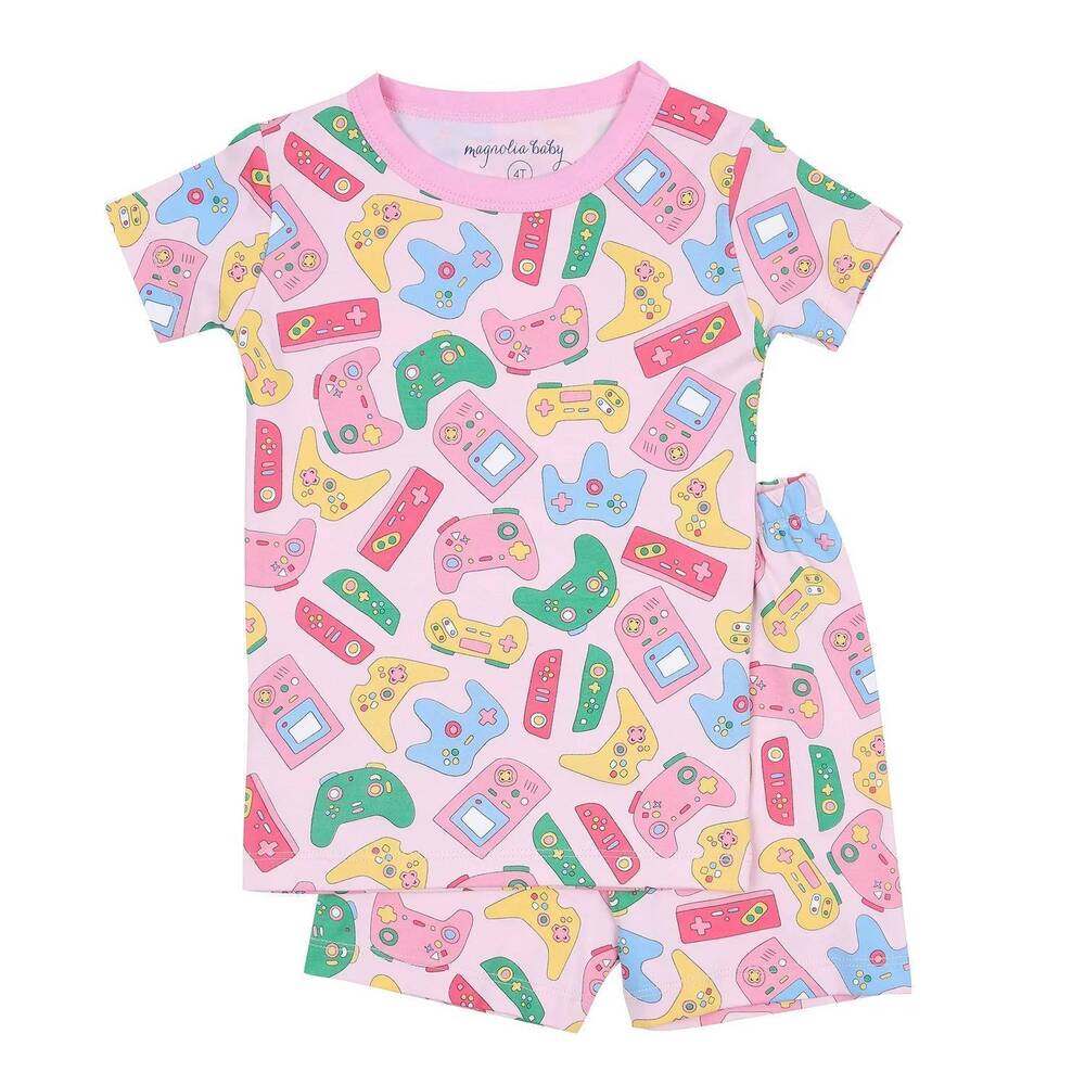 NEW MAGNOLIA BABY girl's gamer short pajamas in pink